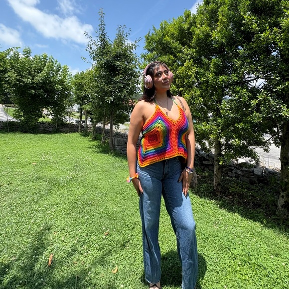 Multicolor Crochet Halter Top - Picture 6 of 6